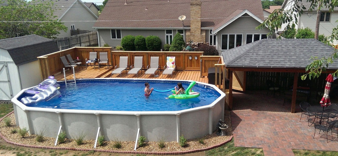 Pool Decking Above Ground Pool & Backyard Pools